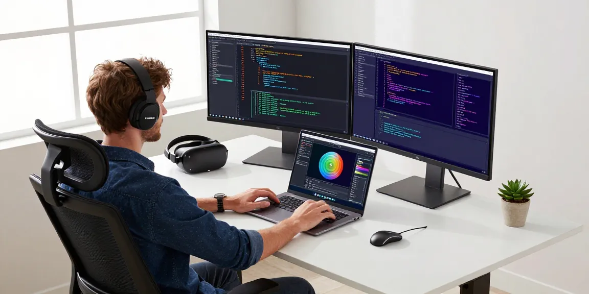 Motchill software developer engaging with innovative tech tools in a modern workspace